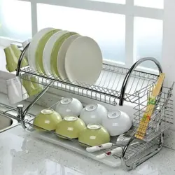 Сушылкі для посуду на кухні фота