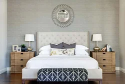 Bedroom interiors walls and headboard