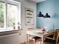 Empty wall in the kitchen interior photo