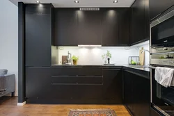 Кухни с темным холодильником фото