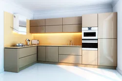 Glossy Corner Kitchen Design