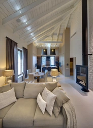 Дизайн гостиной с вторым светом потолки