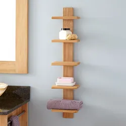 Bathrooms with wooden shelves photo