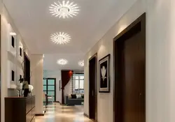 Suspended ceiling lighting design in the hallway