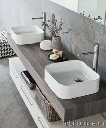 Bathroom design with countertop sink