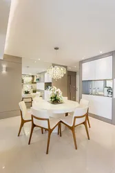 Kitchen With White Round Table Photo