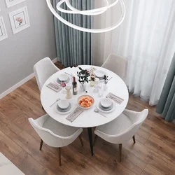 Kitchen With White Round Table Photo