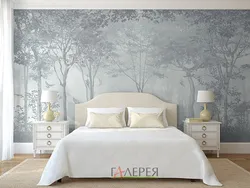 Wallpaper With Forest In The Bedroom Interior
