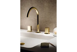 Gold Faucets In The Bathroom Interior