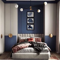 Interior With Blue Wardrobe In The Bedroom