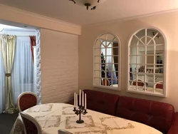 False window in the kitchen interior