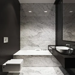 Black marble bathroom tile design