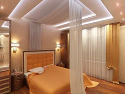 Ceiling design with lighting in the bedroom