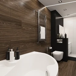 Bath design gray and brown tiles