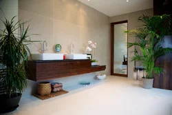 Bath with plants design