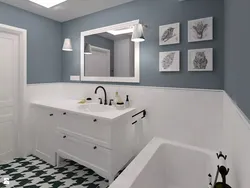 Дизайн ванны с плиткой наполовину