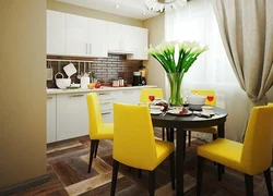 Kitchen and table in the same interior style