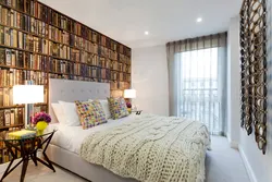 Bedroom photo with books