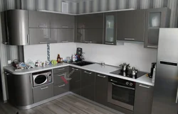 Серебряные кухни фото