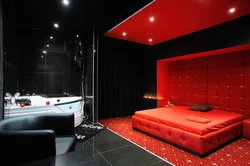 Black and red bedroom design