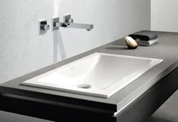 Countertop mounted bath sink photo