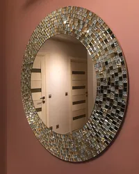 Decorative mirrors on the wall for the interior in the hallway