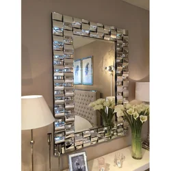 Decorative mirrors on the wall for the interior in the hallway