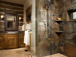 Дизайн ванной комнаты плитка с камнем