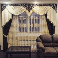 Modern curtains for the living room without lambrequins on the windows photo