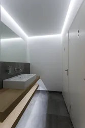 Floating suspended ceiling in the bathroom photo