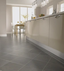 Glossy tiles in the kitchen interior photo