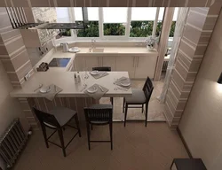 Combine kitchen and balcony design