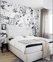 Дизайн интерьера спальни с белыми обоями