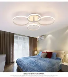 Modern chandelier under a suspended ceiling in the bedroom photo