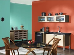 Kitchen wall design painting in two colors