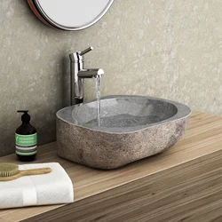 Каменная раковина в ванну фото
