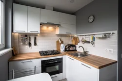 Scandinavian style in the interior of a kitchen in Khrushchev