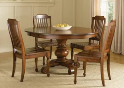 Photo of round wooden tables for the kitchen