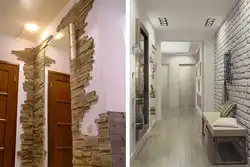 Decorative stone in the interior of the hallway with your own