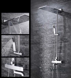 Bath shower with rain shower and faucet photo