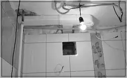 Hood on the ceiling in the bathroom suspended ceilings photo