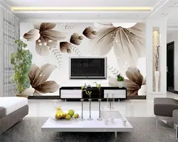 Photo wallpaper 3D for living room photo