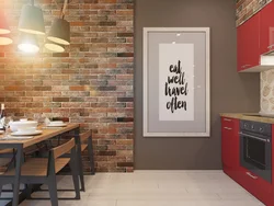 Loft Style Wallpaper In The Kitchen Interior