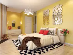 Warm colors in the bedroom interior