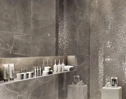 Large format tiles in the bathroom interior