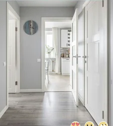 Hallway design photo gray floor