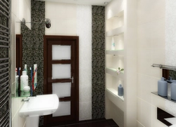 Bathroom built into a niche photo