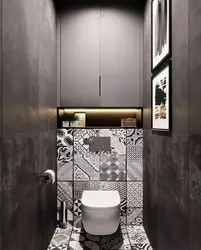 Modern design of a small toilet in an apartment 2023