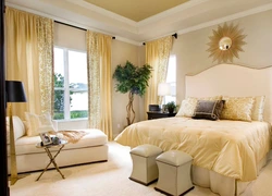 Color combination in the bedroom interior beige with what