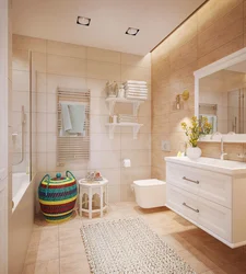 Bathroom design in pastel colors